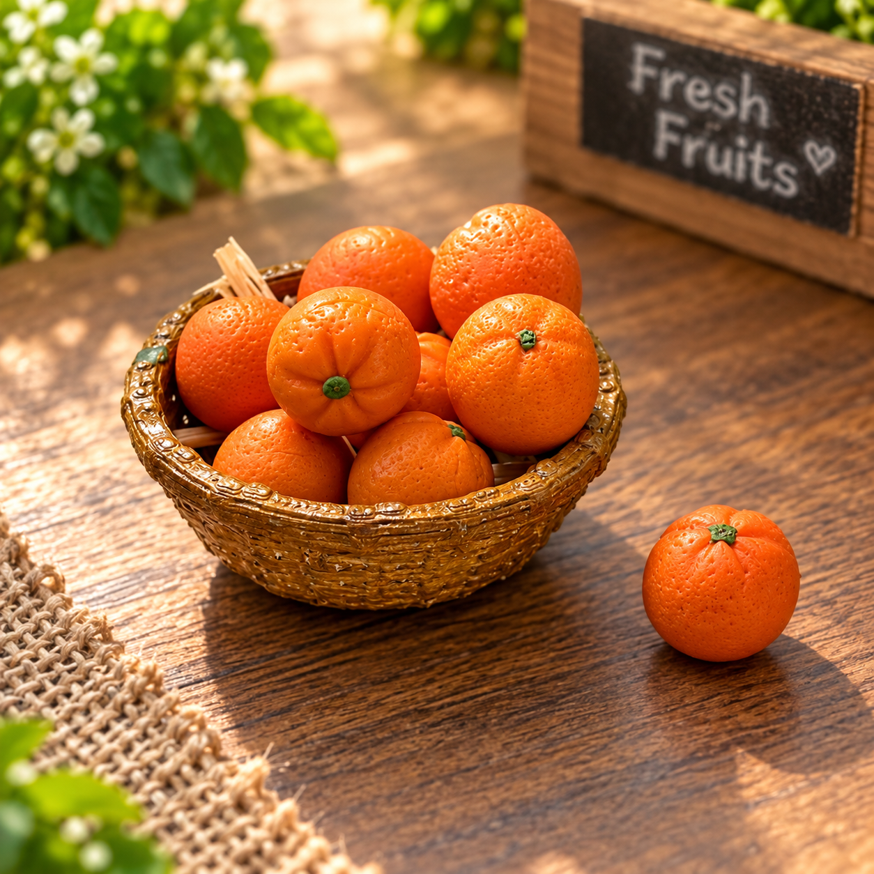 Miniature Orange Fruit Basket