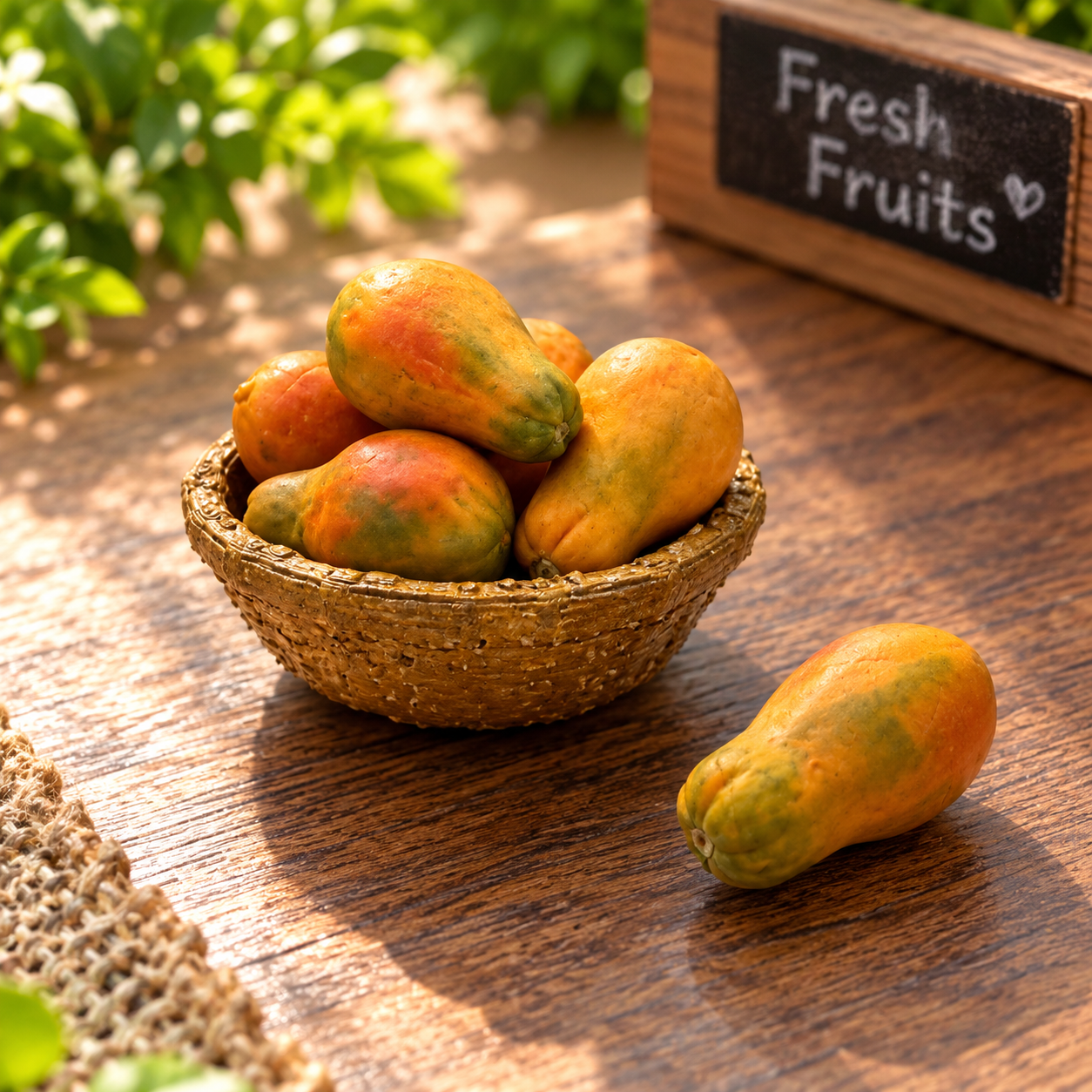Miniature Papaya Fruit Basket