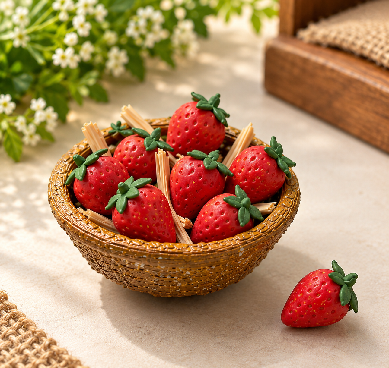 Miniature Strawberry Fruit Basket