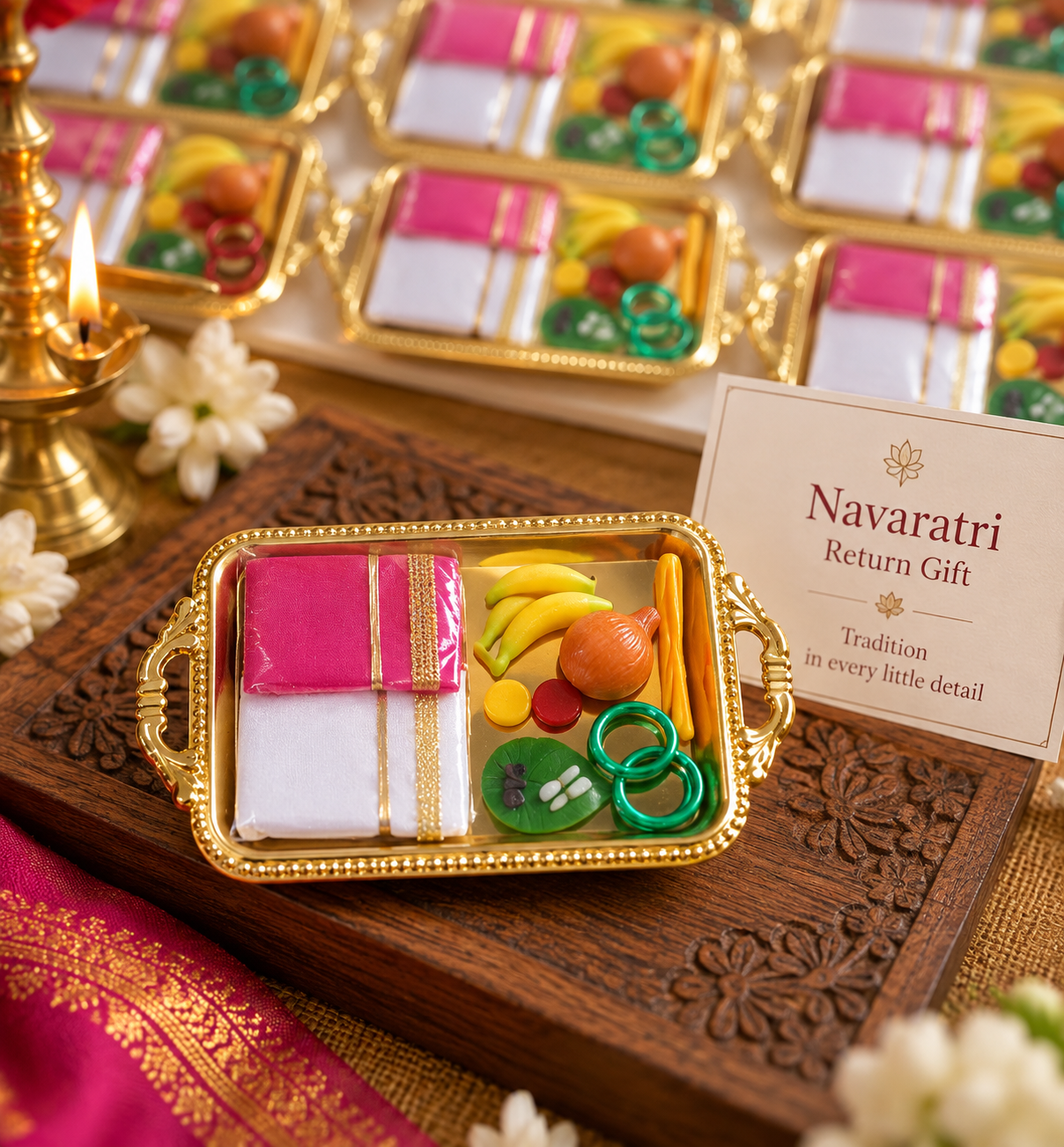 Navaratri Miniature Thamboolam – Ornate Clay Cloth Edition