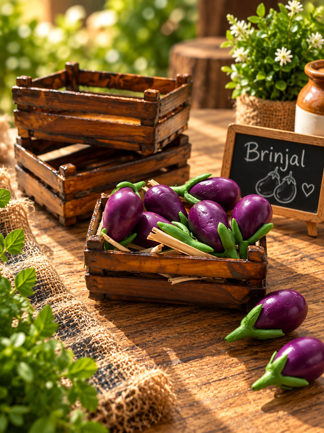 Miniature Brinjal Vegetable Crate