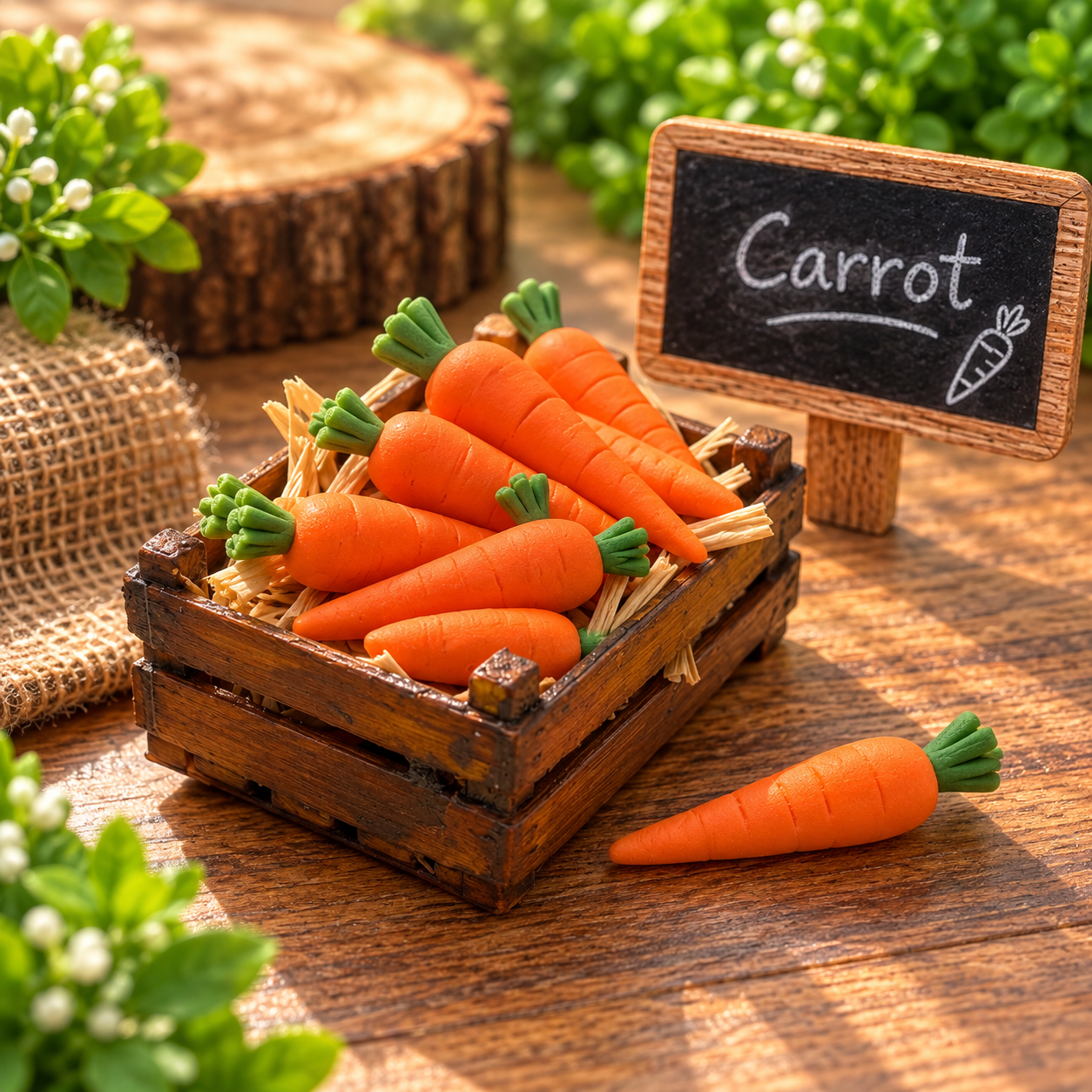 Miniature Carrot Vegetable Crate