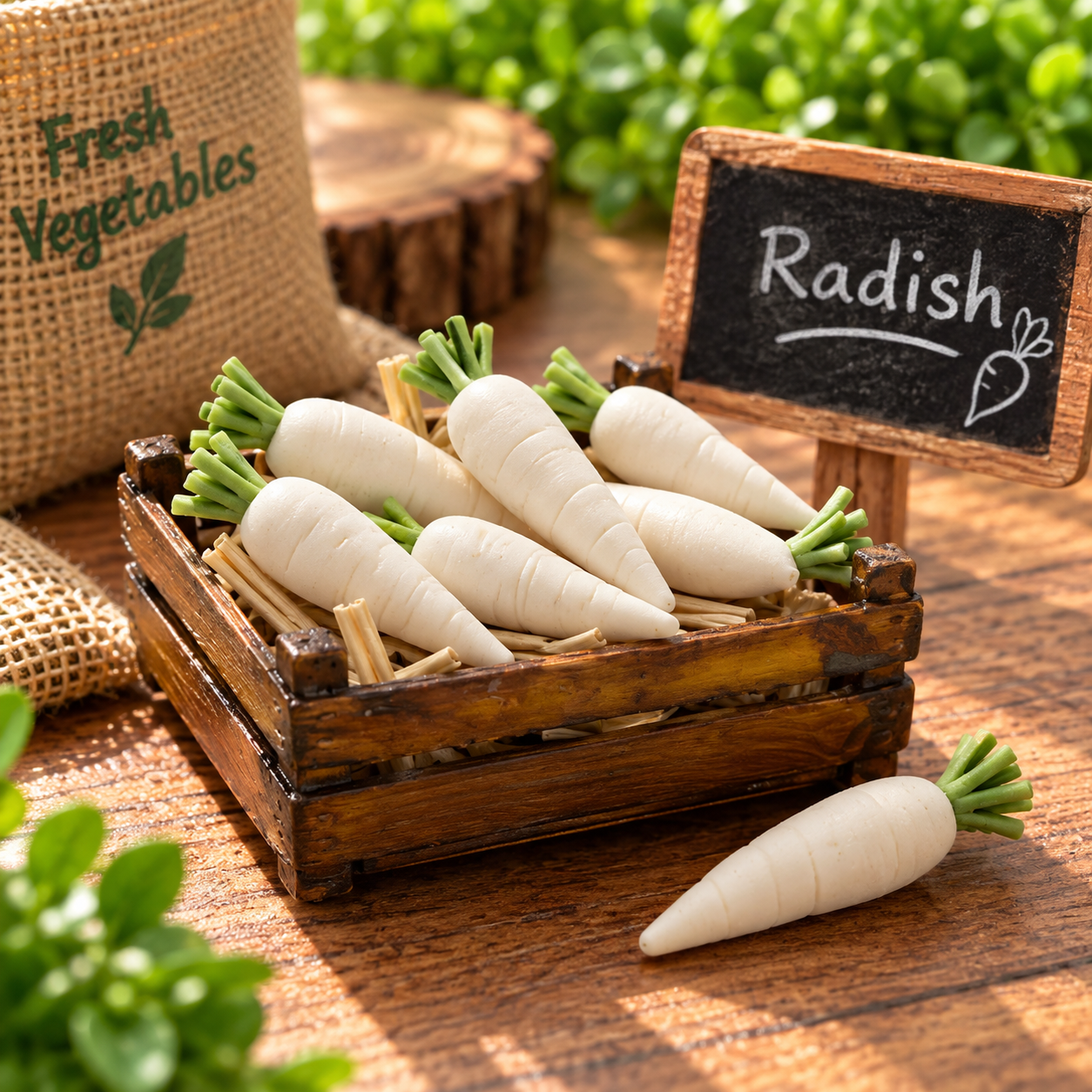 Miniature Radish Vegetable Crate
